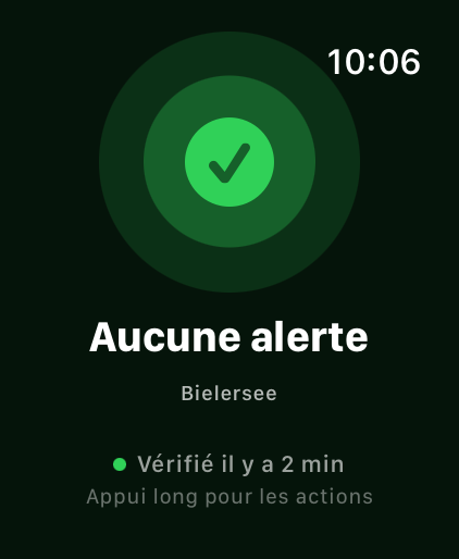 LakeAlert Watch · Pas d'alerte au Bielersee